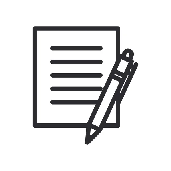 Kalem ve belge satırı biçim vektör tasarımı — Stok Vektör