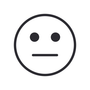 nötr emoji yüz çizgisi biçim vektör tasarımı