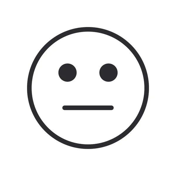 Design de vetor de ícone de estilo de linha de rosto emoji neutro — Vetor de Stock