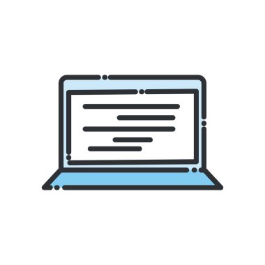 dizüstü bilgisayar satırı ve biçim ikonu vektör tasarımı