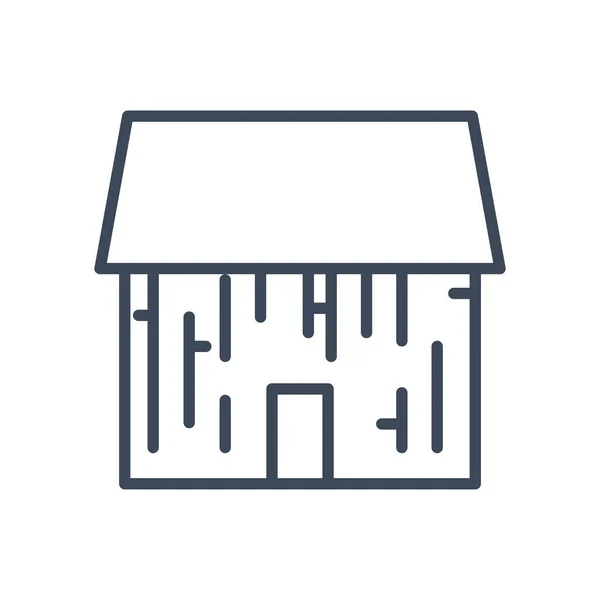 Casa com design de vetor ícone de estilo de linha de porta — Vetor de Stock