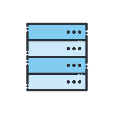 Web sunucu satırı ve biçim ikonu vektör tasarımını doldur