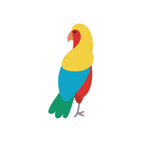 Macaw oiseau style plat icône vectoriel design — Image vectorielle