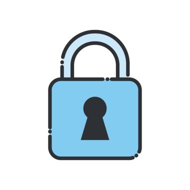 Asma kilit satırı ve biçim ikonu vektör tasarımını doldur