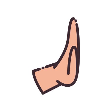 El çizgisi ile avuç içi hareketi ve biçim ikonu vektör tasarımını doldur