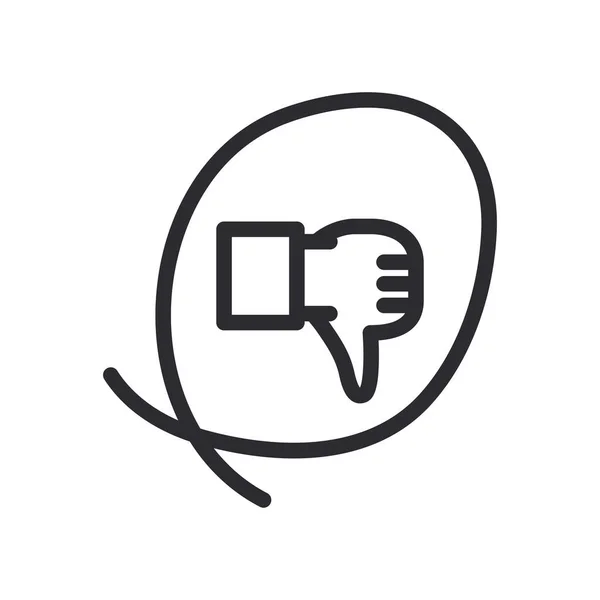 Dislike gesture with hand line style icon vector design — Stock Vector