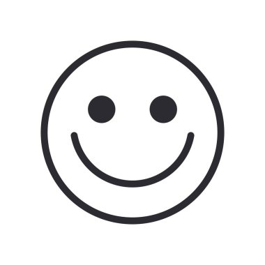 Mutlu emoji yüz çizgisi biçim vektör tasarımı