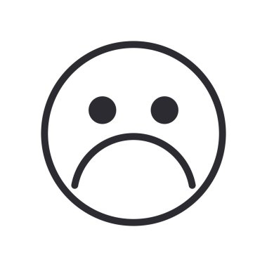üzgün emoji yüz çizgisi biçim vektör tasarımı