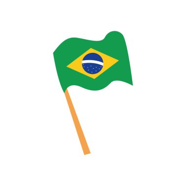 Brezilya bayrağı düz biçim ikon vektör tasarımı