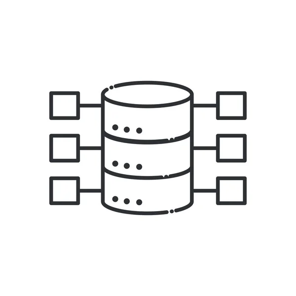 Web hosting line style icon vektordesign — Stockvektor