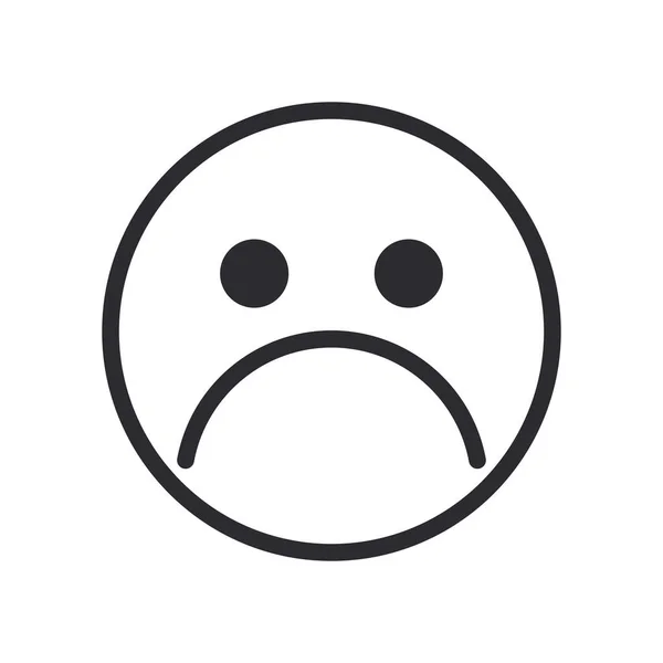 Triste emoji linha de rosto estilo ícone vetor design — Vetor de Stock