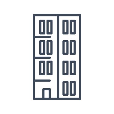 Pencere satırı biçim vektör tasarımlı şehir binası