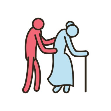 Yürüme çubuğu ve hemşire çizgisi olan ve biçim ikonu vektör tasarımı