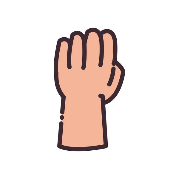 Fist gesture with hand line and fill style icon vector design — Stock Vector