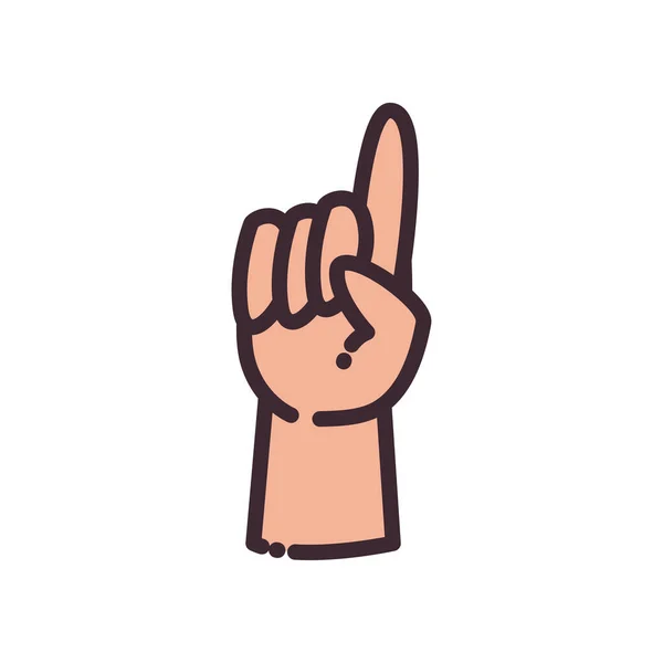 Un gesto con la línea de mano y el diseño de vectores icono de estilo de relleno — Vector de stock