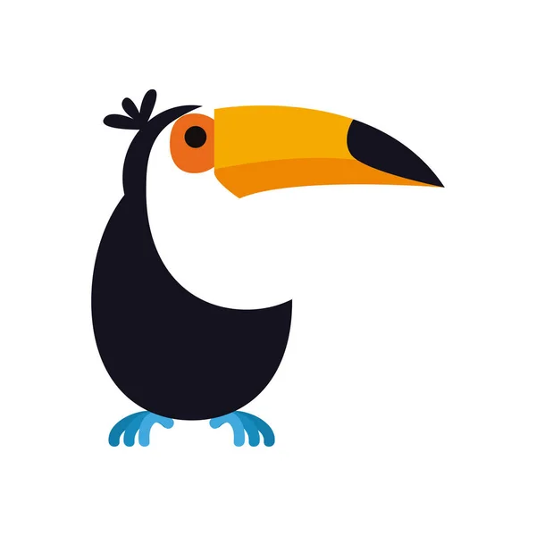 Desenho de vetor de ícone de estilo plano pássaro tucano —  Vetores de Stock