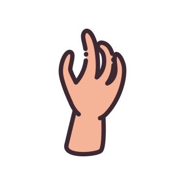 El çizgisi ve biçim ikonu vektör tasarımı ile jest