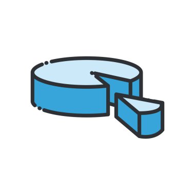 infografik pasta çizelgesi çizgisi ve biçim ikonu vektör tasarımını doldur