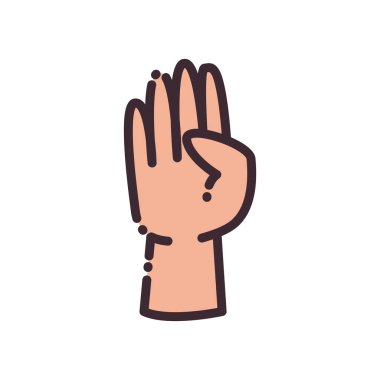 El çizgisi ve biçim ikonu vektör tasarımı ile söz jesti