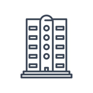 Pencere satırı biçim vektör tasarımlı şehir binası