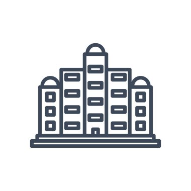 Pencere satırı biçim vektör tasarımlı şehir binası