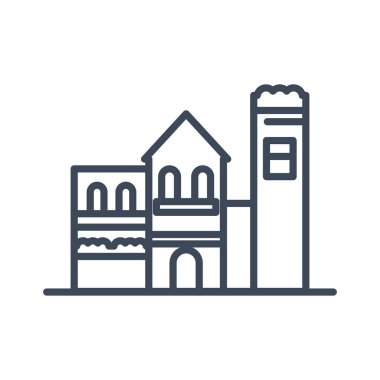 Pencere satırı biçim vektör tasarımlı şehir binası