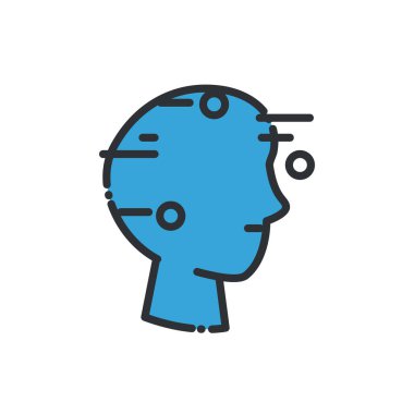 Avatar başlık çizgisi ve biçim ikonu vektör tasarımını doldur