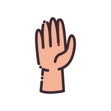 El çizgisi ve biçim ikonu vektör tasarımı ile jest aç