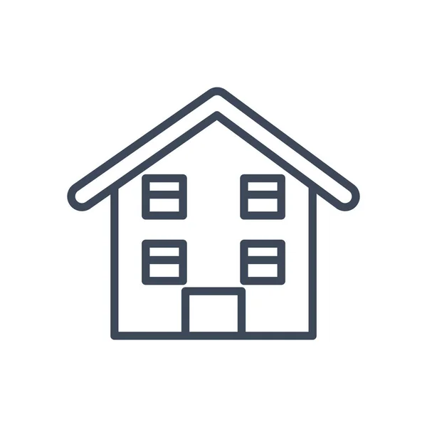 Huis met ramen en deur lijn stijl icoon vector ontwerp — Stockvector