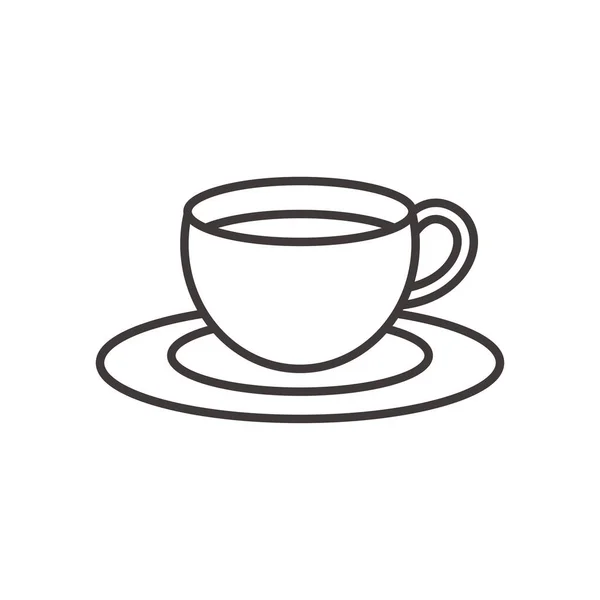 Café xícara linha estilo ícone vetor design —  Vetores de Stock