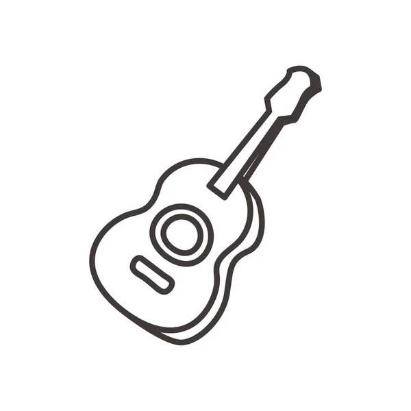 Guitarra instrumento linha estilo ícone vetor design — Vetor de Stock