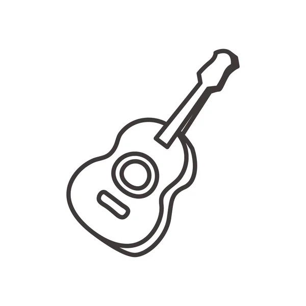 Guitarra instrumento línea estilo icono vector diseño — Vector de stock