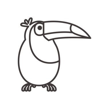 Toucan kuş çizgisi biçim vektör tasarımı