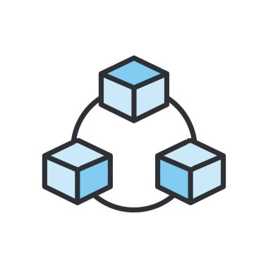 Küpler devre hattı ve biçim ikonu vektör tasarımını doldur