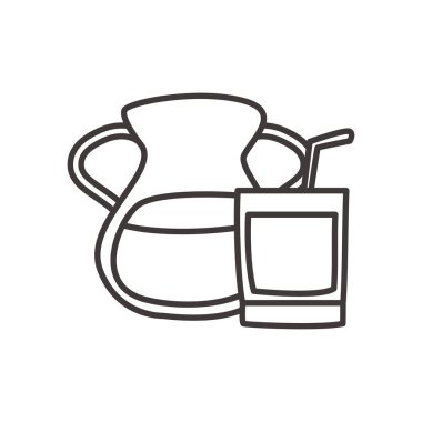 Kokteyl camı ve kavanoz çizgisi biçim vektör tasarımı