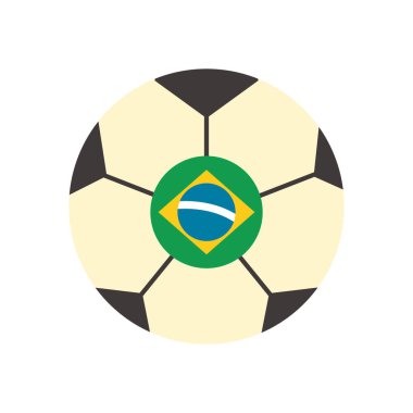Brezilya futbol topu düz stil ikon vektör tasarımı