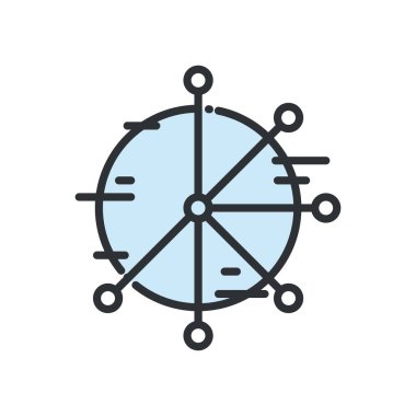 infografik pasta çizelgesi çizgisi ve biçim ikonu vektör tasarımını doldur