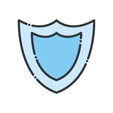 Kalkan çizgisi ve biçim ikonu vektör tasarımını doldur