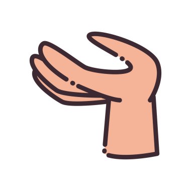 El çizgisi ve biçim ikonu vektör tasarımı ile jest aç