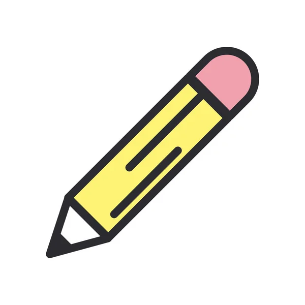 Baris pensil dan isi gaya desain vektor ikon - Stok Vektor