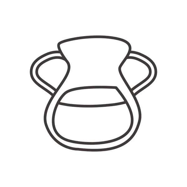 Diseño del vector icono de estilo de línea de frasco de agua — Vector de stock