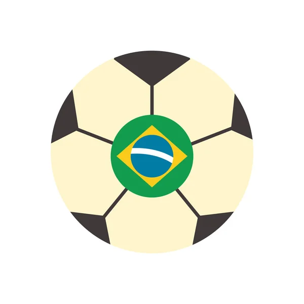 Bola de futebol brasil design de vetor ícone de estilo plano — Vetor de Stock