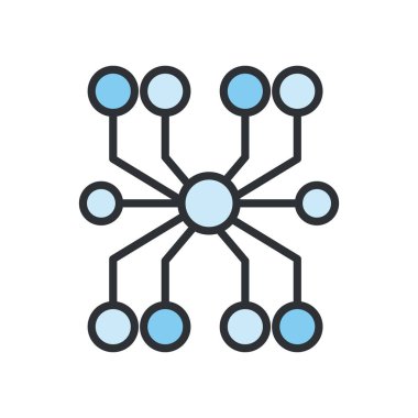 Devre çizgisini gösterir ve biçim ikonu vektör tasarımını doldurur