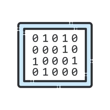Büyük veri kodu satırı ve biçim ikonu vektör tasarımı