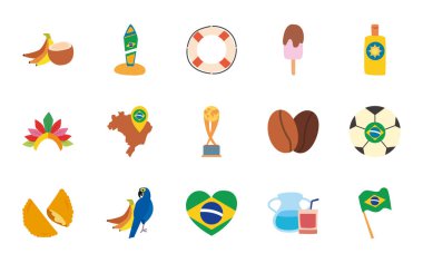 Brezilya düz biçim ikonu vektör dizaynı