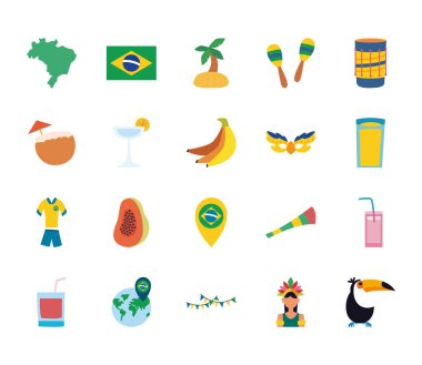 Brezilya düz biçim ikonu vektör dizaynı