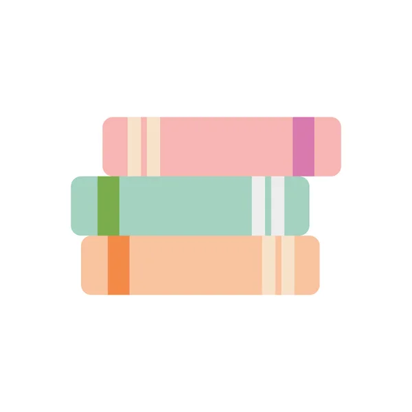 Ícone de pilha de livros acadêmicos, estilo plano — Vetor de Stock