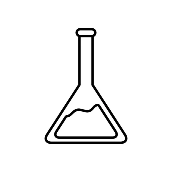 Chemical conical flask icon, line style — Stock Vector