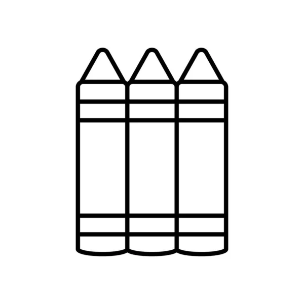Crayons de couleurs icône, style ligne — Image vectorielle