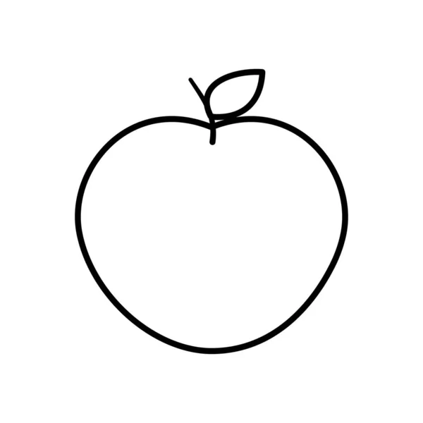 Manzana fruta icono, estilo de línea — Archivo Imágenes Vectoriales